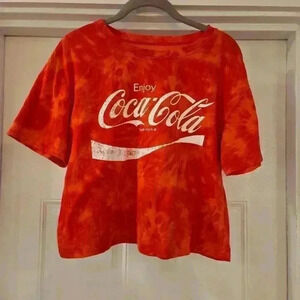 Love Tribe Coca Cola Enjoy Crop Top Large Tye Dye